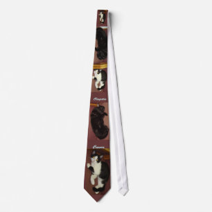 Black and White Kitties Tie