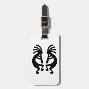 Black and White Kokopelli Luggage Tag