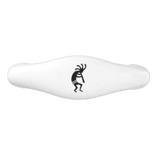 Black And White Kokopelli Pattern Southwest Design Ceramic Drawer Pull
