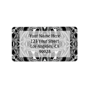 black and white label