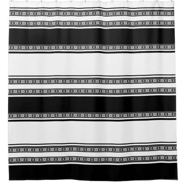 Black and white lace braid and horizontal stripes  (Front)