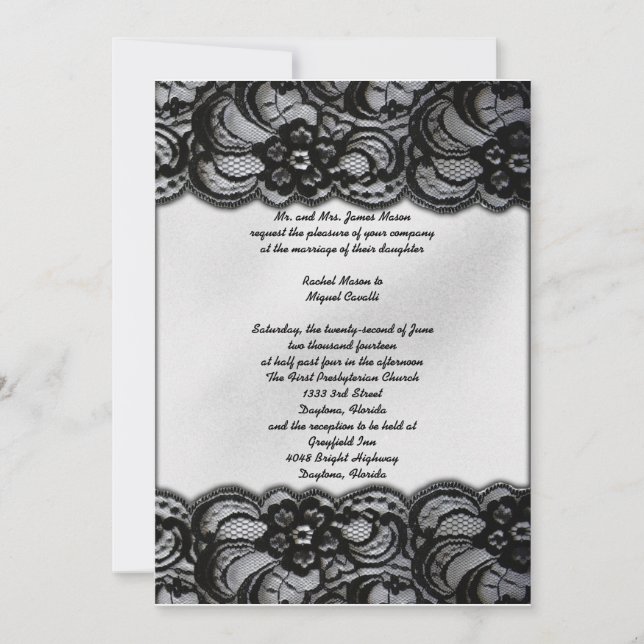 Black and White Lace Invites (Front)
