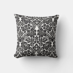 Black and White Lace Throw Pillow