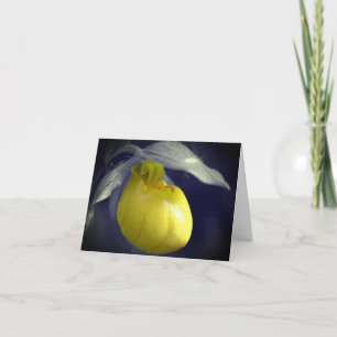 Black And White Lady Slipper Orchid Note Card