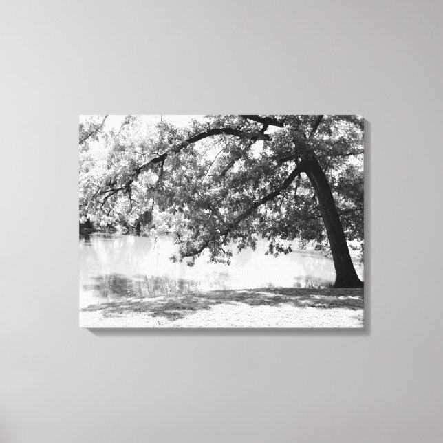 Black and White Landscape Canvas Print (Front)