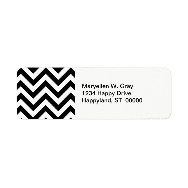 Black and White Large Chevron ZigZag Pattern (Front)