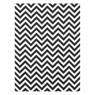 Black and White Large Chevron ZigZag Pattern Tablecloth