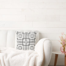 Black and White Large Geometric Squares Pattern