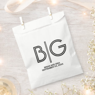 Black and White Large Initials Favour Bag