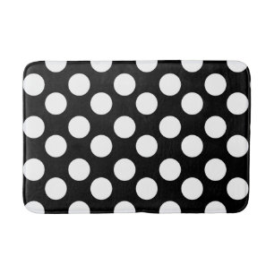 Black and White Large Polka Dot Bath Mat