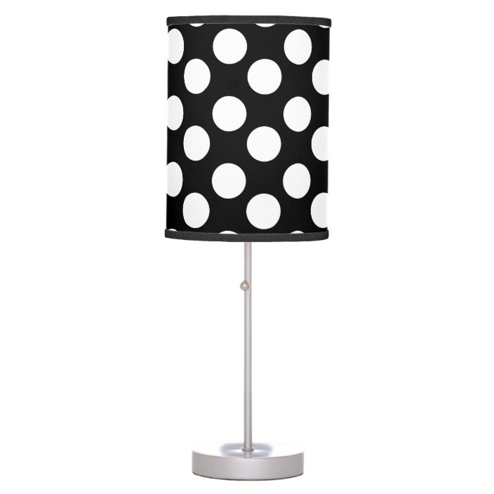 Black and White Large Polka Dot Lamp | Zazzle.ca