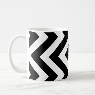 Black and White Large Vertical Chevron Pattern Coffee Mug