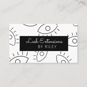 Black and White Lash Artist Business Card