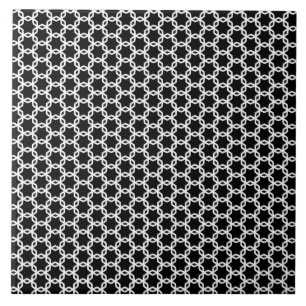 Black and White Lattice Pattern Tile