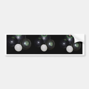 Black And White Lawn Bowls Pattern, Bumper Sticker