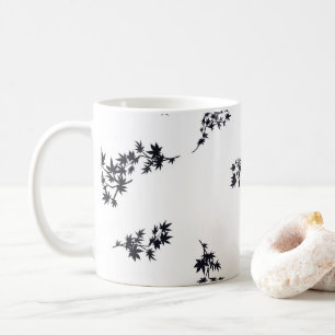 Black and White Leaves Coffee Mug