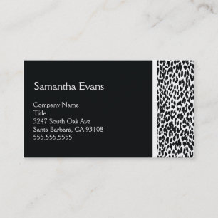 Black and White Leopard Business Card