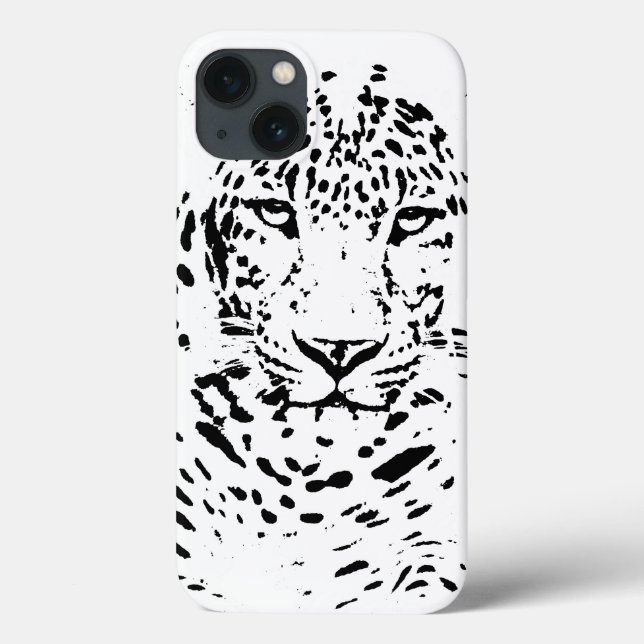 Black and White Leopard Case-Mate iPhone Case (Back)