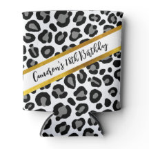  Black and White Leopard Girly Cheetah Custom Name