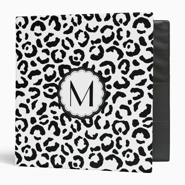 Black and White Leopard Monogram Binder (Front/Inside)