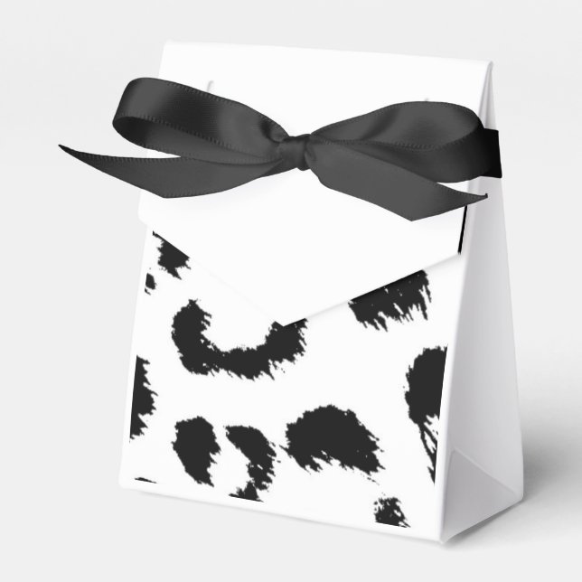 Black and White Leopard Pattern Favor Box (Front Side)