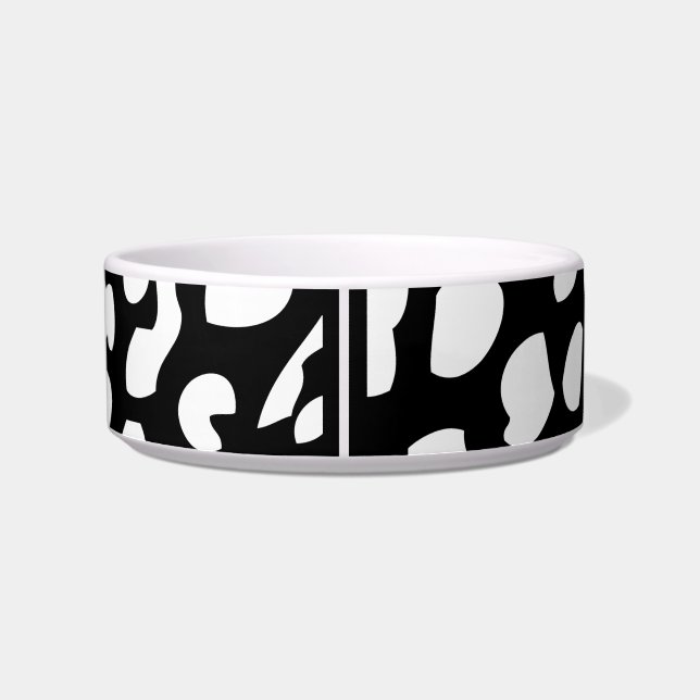Black and White Leopard Pet Bowl (Back)