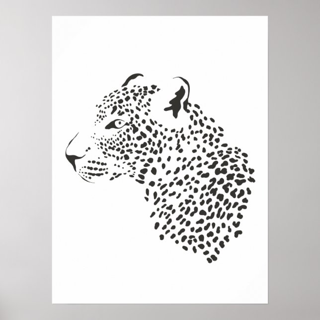 Black And White Leopard Poster (Front)