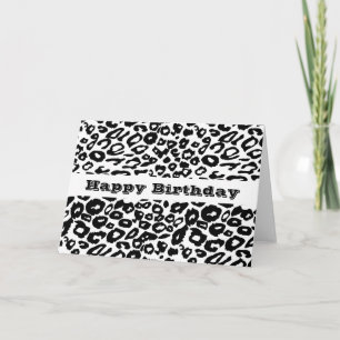 Black and White Leopard Print Card