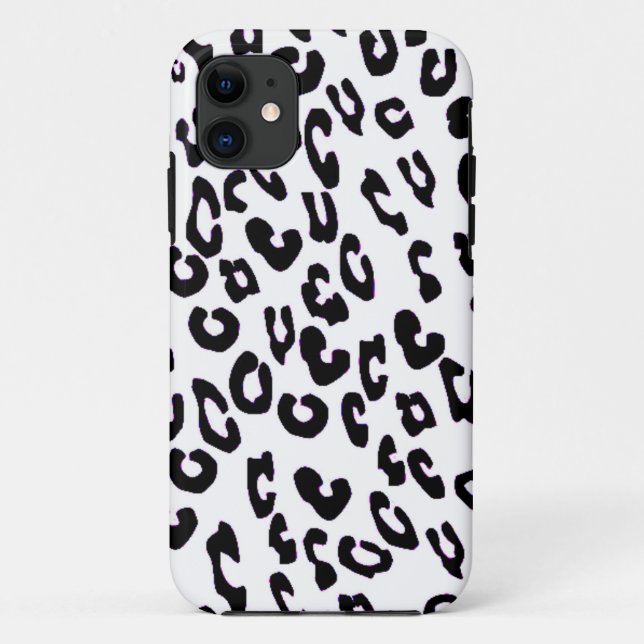 Black And White Leopard Print Case-Mate iPhone Case (Back)