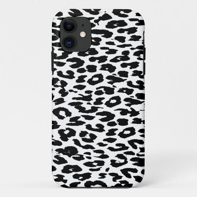 Black and white Leopard Print Case-Mate iPhone Case (Back)