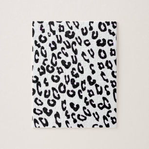 Black And White Leopard Print Jigsaw Puzzle