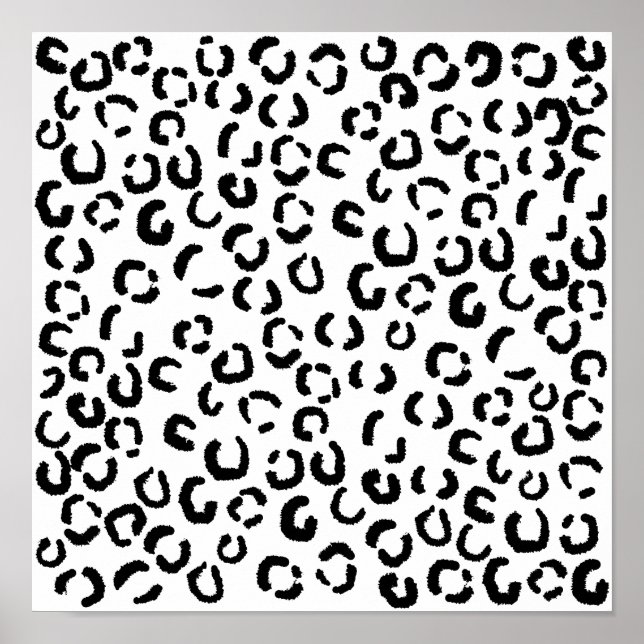 Black and White Leopard Print Pattern. (Front)
