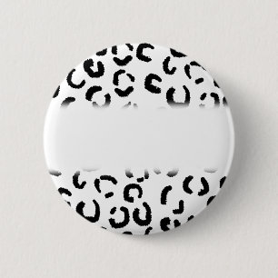 Black and White Leopard Print Pattern. 2 Inch Round Button