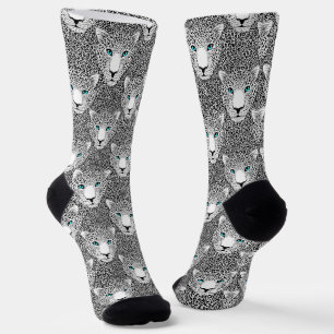 Black and White Leopard Print  Socks