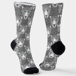 Black and White Leopard Print  Socks