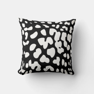 Black and White Leopard Print Throw Pillow