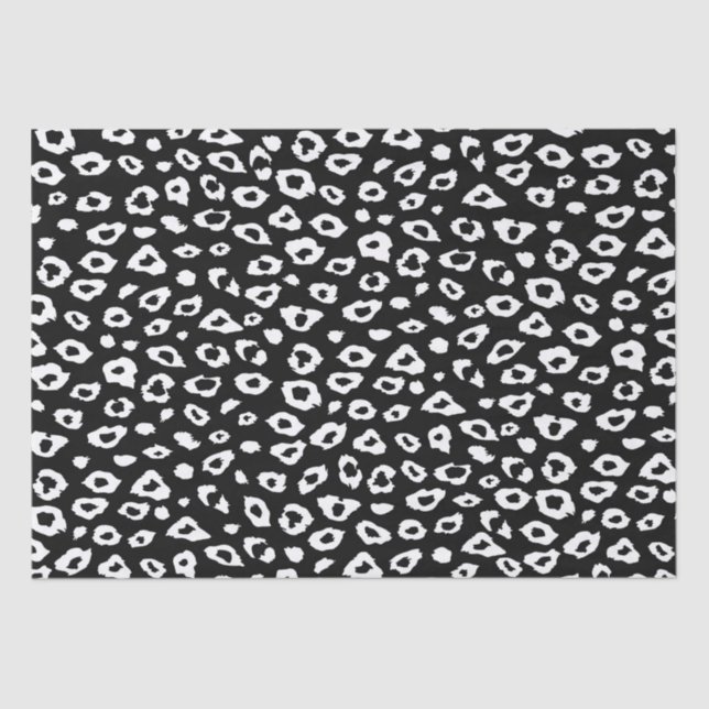 Black and White Leopard Print Tissue Paper (Front)