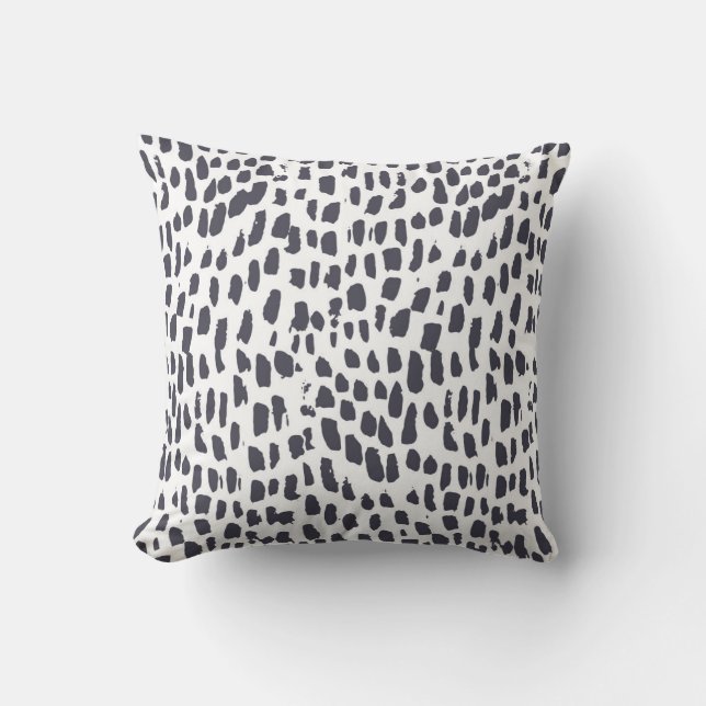 Black and White Leopard Throw Pillow (Front)