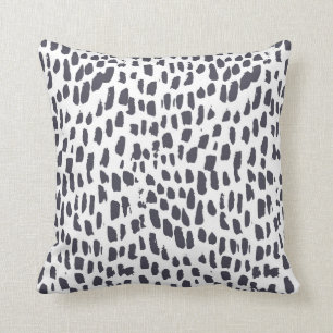 Black and White Leopard Throw Pillow
