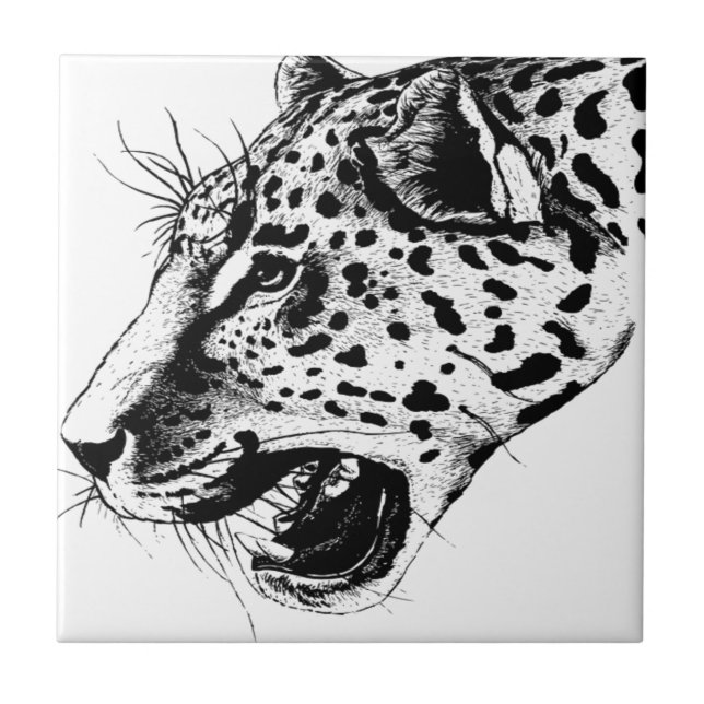 Black And White Leopard Tile (Front)