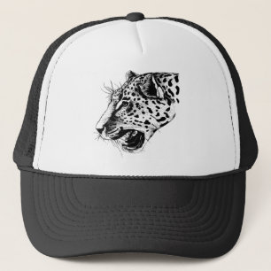 Black And White Leopard Trucker Hat