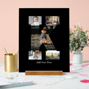 Black and White Letter K Photo Collage Acrylic Sign