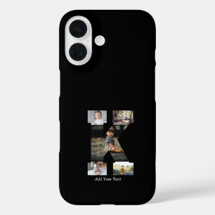 Black and White Letter K Photo Collage iPhone 16 Case