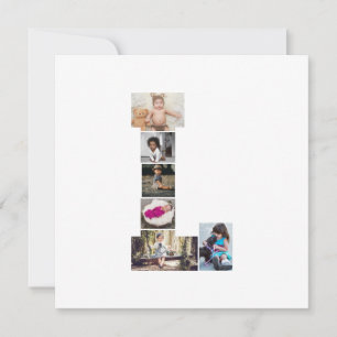 Black and White Letter L Photo Collage Holiday Card