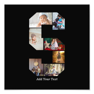 Black and White Letter S Photo Collage Print