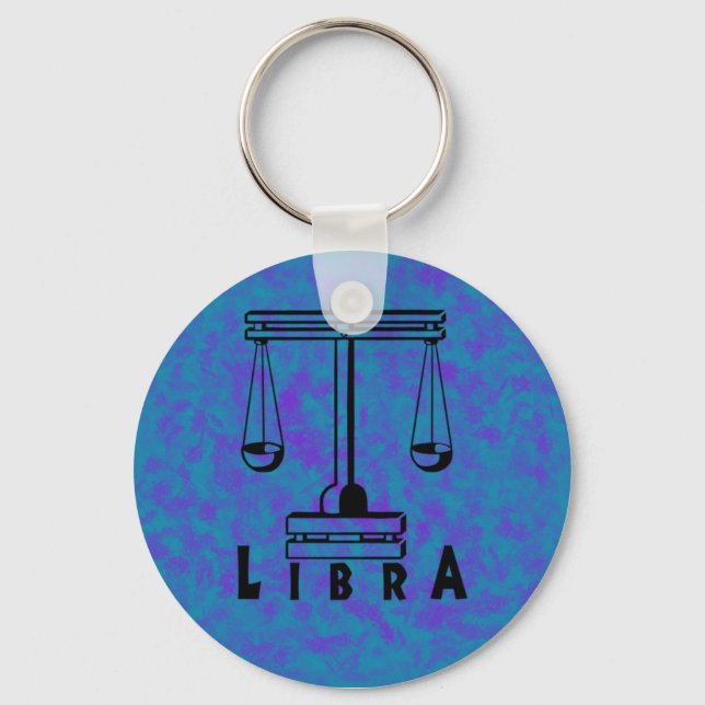 Black and White Libra Keychain (Front)