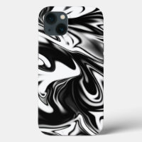 Black And White Licorice Marble, iPhone 13 Case