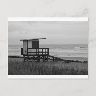 Black and White Lifeguard Stand Postcard