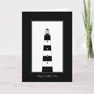 Black and White Lighthouse Mother's Day Card