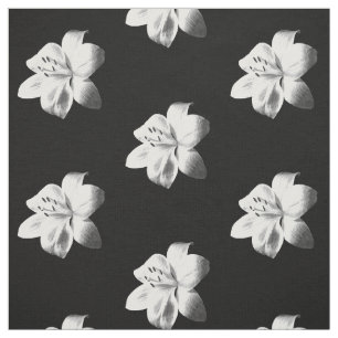 Black and White Lily Fabric